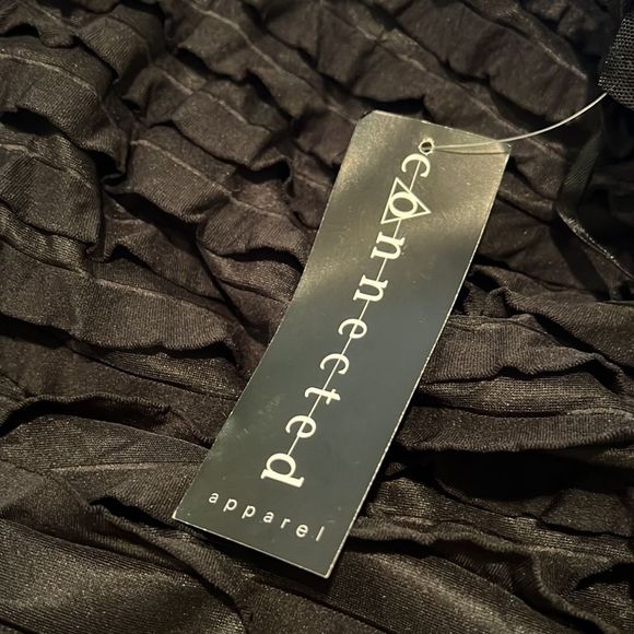 NWTย Connected Apparel Mesh Back Sleeve Ruffle Tiered BodyCon LBD Size 10 ๐ - Picture 7 of 7